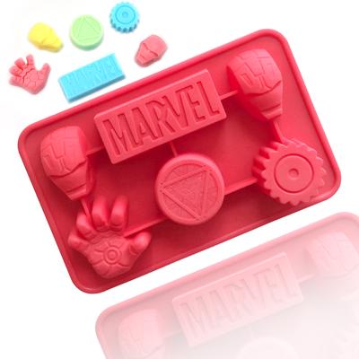 China Marvel Silicone Chocolate Cake Lollipop Fondant 3D Mould Baking Bar Gummy Cookie Biscuit For Jelly Jello Food Cartoon Mold for sale