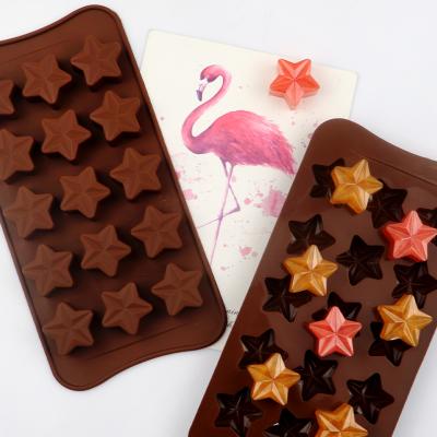 China Mold Chocolate Cake Baking Fondant Biscuit Shape Bar 3D Jello Silicon Decoration Making Cupcake Five-Pointed Star Silicone Mould for sale