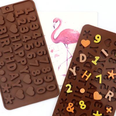 China Silicone Alphabet Round Chocolate Cake Mould Rubber Fondant Cookie Diy For Baking Block Tray Silicon Little Large Letter Mold for sale