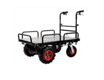 China Heavy Duty Push Cart Orchard 400kg 350W Dump Garden Wagon 400kg 350W Electric Handtruck Hand Truck Pallet Truck Wheelbarrows Deck Trolley for sale