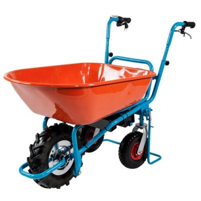 China 120L 250W Dump Garden Cart Cart Electric Wheelbarrow Hand Trucks Dump Carts Push Trolley ELECTROMOTION 4WHEELS WHEELBARROW Hand Cart for sale