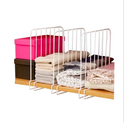 China Workable Metal Wire Shelf Dividers Closet Metal Shelf Divider Wardrobe Drawer Organizer Book Clothes Storage Rack for sale