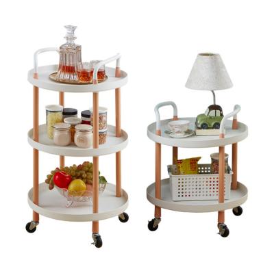 China Salon Trolley Honor 3-Tier Round Metal Rolling Cart Cart Easy Moving for sale