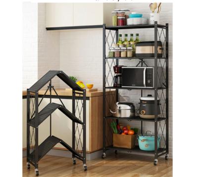 China Living Room Wholesale Household Multi-Layer Metal Iron Display Rack Storage Folding Rack Viable for sale