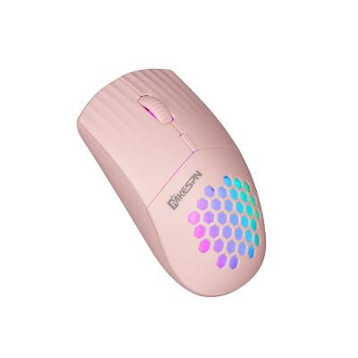 China Portable Wireless Mouse 2.4G Honeycomb Hole RGB Backlit Rechargeable Wireless Mouse for sale