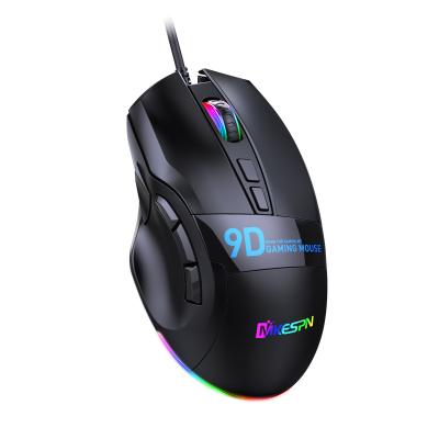 China Human Ergonomic Macro 9D Programmable Gaming Mouse USB Wired RGB Backlight Optical Ergonomic Gaming Mouse for sale