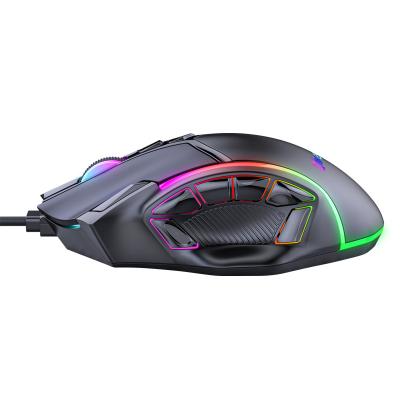 China Programmable Human Ergonomic 12D Macro With Software Gaming Mouse USB Wired RGB Backlight Optical Ergonomic Gaming Mouse for sale