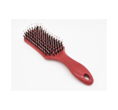 China Professional Hairdressing Hairdressing Design Bristle Pin Nylon Blended Anti-slip Handle High Quality Hollow-cut Plastic Hair Brush Set for sale