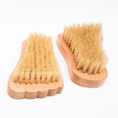 China Wooden NAIL Foot Shape Bath Body Exfoliation Treatment Bristle Nail Cleaning Brush for sale