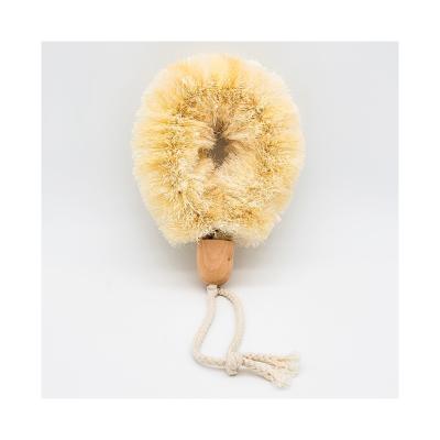 China New Design Natural Body Bath Exfoliation Cleansing Treatment Around Style Pearl Sisal Wood Brush for sale