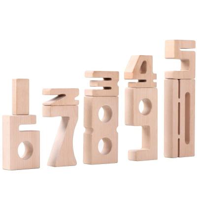 China Large Particle Educational Digital Shape Toy Wholesale Cognitive Building Blocks Stacking Music Early Education Building Blocks Educational Wood for sale