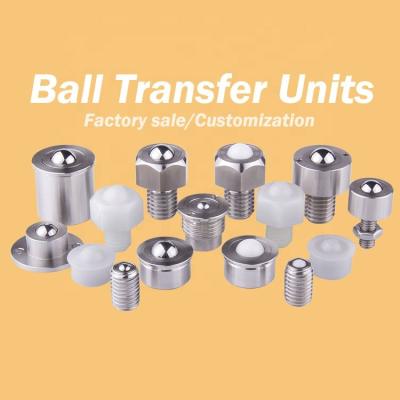 China Conveyor Belts / Conveyors / Conveying Parts Ball Transfer Trackball Plunger Stainless Steel Conveyor Roller Bering Ball Transfer Unit for sale