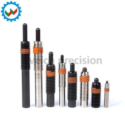 China Steel nose+steel body; nose+steel plastic body threaded spring plunger factory can version custom long hex plug spring plunger with Pin for sale