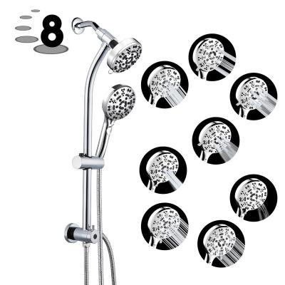 China Modern Family Hotel Column System Bathroom Rain Slide Bar Luxury Stainless Steel/ABS Shower Set With Hand Shower for sale