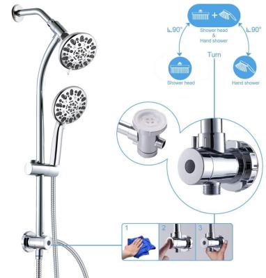 China Without Combination High Pressure Wall Mounted Bathroom Rain Shower Set China Hot Selling Commercial Double Diverter Shower Head for sale