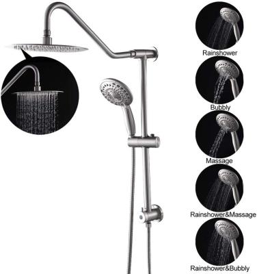 China Without Luxury Double Diverter Shower Head 3 Way Spa System Chrome In The Wall NO--Drill Shower Sliding Rail Set for sale