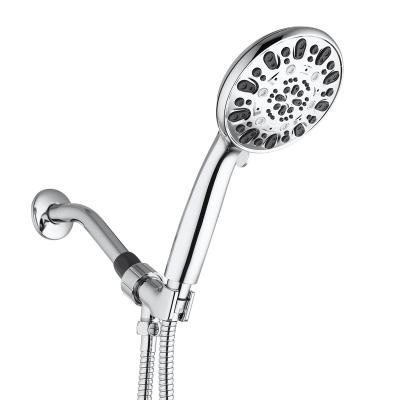 China Chrome 7 Function Modern Plastic Bathroom Shower Set With Stainless Steel Bracket And Hose for sale