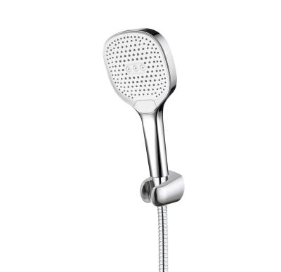 China Without Sliding Bar ABS Chrome Plated Finished Treatment 3 Function Hand Shower With 120mm Panel for sale