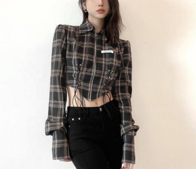 China Millenium Spice Style Breathable Check Shorts Vintage Cotton T Shirts For Women for sale