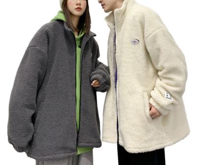 China QUICK DRY Winter Lamb Fleece Couple Bear Embroidered Fleece Sports Fleece Jacket for sale