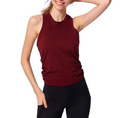 China Antibacterial Red Plain Breathable Loose No Sling Yoga Fitness Exercise Women Sexy Tube Top for sale