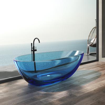 China Color Resin Bathtub Household Modern Transparent Small Independent Family Bathtub Egg Shape for sale