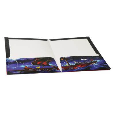 China Eco - Friendly Custom Logo A4 Paper Folder Presentation Folders With Business Card Slot for sale