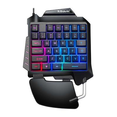 China Newest Optical Single Hand Game 35 Keys One Hand Gaming Keypad G92 Ergonomic Keyboard For PC Mobile Phone Laptop Pro PUBG Gamer for sale