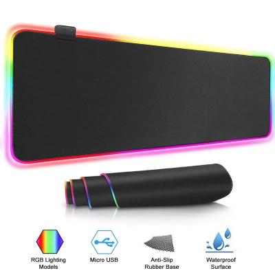 China Large Size Gaming RGB Mouse Mat Large Game Mat Gaming Mouse Pad Desktop Computer Mousepad Keyboard Protector With Backlit for sale