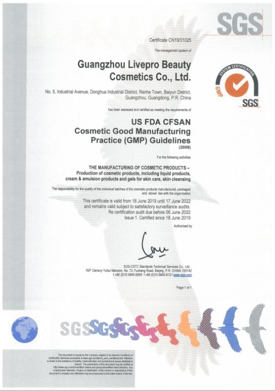 GMP - Guangzhou Livepro Beauty Cosmetics Co., Ltd.