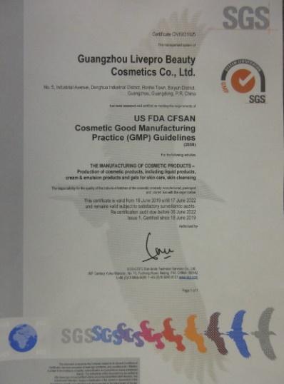 GMP - Guangzhou Livepro Beauty Cosmetics Co., Ltd.