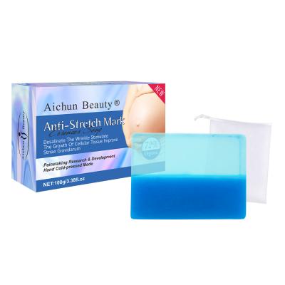 China Aichun Beauty 100g Private Label Soap Natural Organic Blueberry Best Anti Basic Cleansing Stretch Mark Handmade Soap for sale