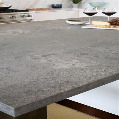 China Natural Texture Industrial Design Modern Rugged Concrete Gray Quartz Countertops Price for sale