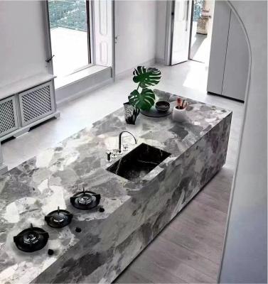 China High quality natural texture lowes precast smooth gray concrete granite kitchen counter island music bar tops design for sale