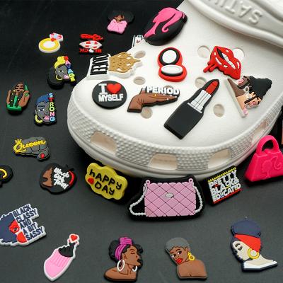 China Luxury Clog Charm All New Shoe Charms Custom Brand Logo Shoe Decorations Custom Pvc Luxury Shoe Charms Wholesale for sale