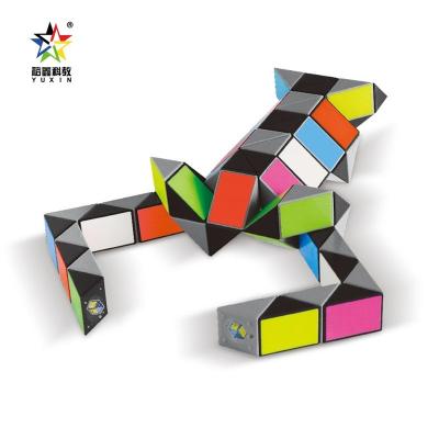 China Folding Magic Toys Ruler Yuxin 72 Colorful Folding Magic Ruler Cube Snake Puzzle Children 1631 Sections Magic Building Block Intelligence Preschool Toy for sale