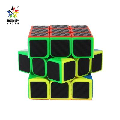 China 3x3 Speed ​​Magic Smooth Cube Carbon Fiber Sticker Yuxin Cube Square Smart Cube For Kids Toys Plastic Educational Toys Wholesale for sale