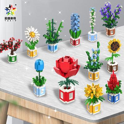 China DIY TOY Disassembly Assembly Microparticle Building Blocks Flower Puzzle Combination Model Toys For Promotions Intelligence Game for sale