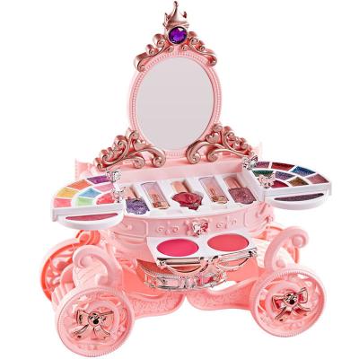 China Makeup Plastic Safe Cosmetic Tool Kit Pretend Dressing Table Music And Light Plastic Beauty Play Set for sale