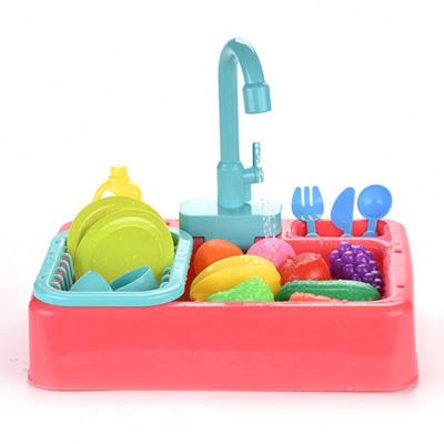 China Electronic Dishwasher Pretend Play Kid Role Play Toys Water Kitchen Washing Sink Set for sale