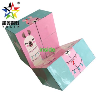 China Magnetic Square Shape 7.0cm Size 2*2*2 Customized Calendar Printing Design Calendar Folding Plastic Cube With Fixed Custom Magnet Play for sale