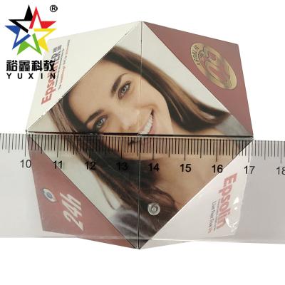 China 70mm Magnetic High Quality Size Customized Photo Printing Diamond Shape Magic Folding Magnetic Cube For Souvenir Custom Game for sale