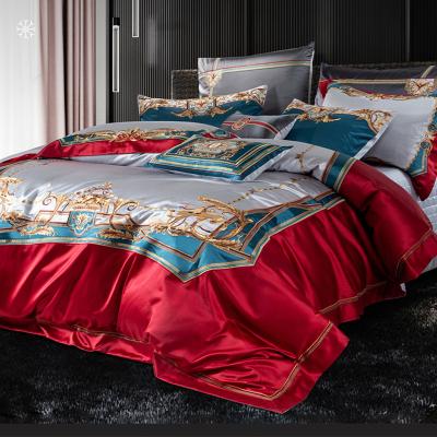 China 22momme bedding 100% pure silk single pure silk beddingLuxury seamless sheets print bedding sets for sale