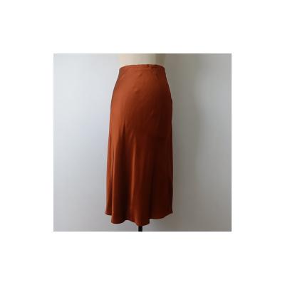 China Wholesale Women's Fashion Custom Color Of Diagonal Cut Breathable Silk Skirt Skirt for sale