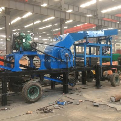 China Mining Trailer Mounted Hammer Mill Station For Lime , Relocated Hammer Crusher for sale