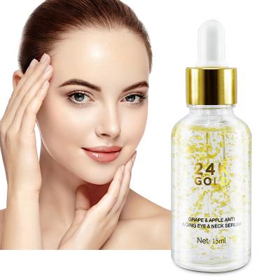 China Skin Revitalizer Moisturizing Firming Lift Anti Aging Delay Skin Care Eye Essence 24k Gold Facial Aging Serum for sale