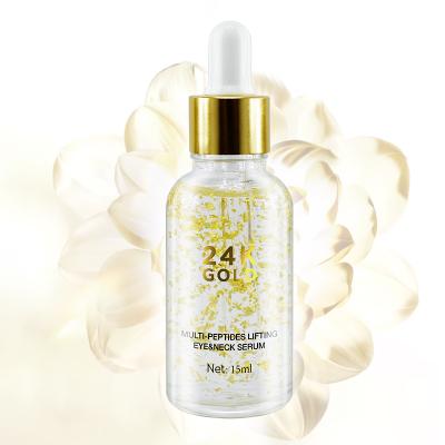 China Anti Aging Skin Revitalizer Private Label Wrinkle Dark Spot Remover Nourishing Organic Pure Vitamin C 24k Gold Face Whitening Serum for sale