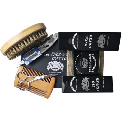 China Moisturize Custom Wholesale Private Label Logo Mens Beard Care Growth Grooming Kit For Men Gift Set for sale