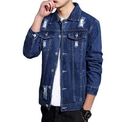 China 2022 New Arrivals Wholesale High Quality Men's Oversized Custom Jacket Reversible Plus Size Classic Fashionable Men's Denim Jacket Ripped for sale