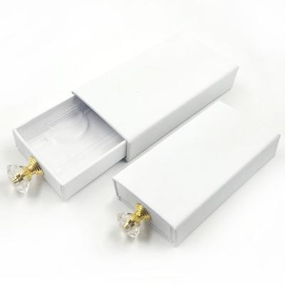 China Handmade High Quality Custom Luxury Rectangle White Mink Eyelash Gift Packing Box for sale